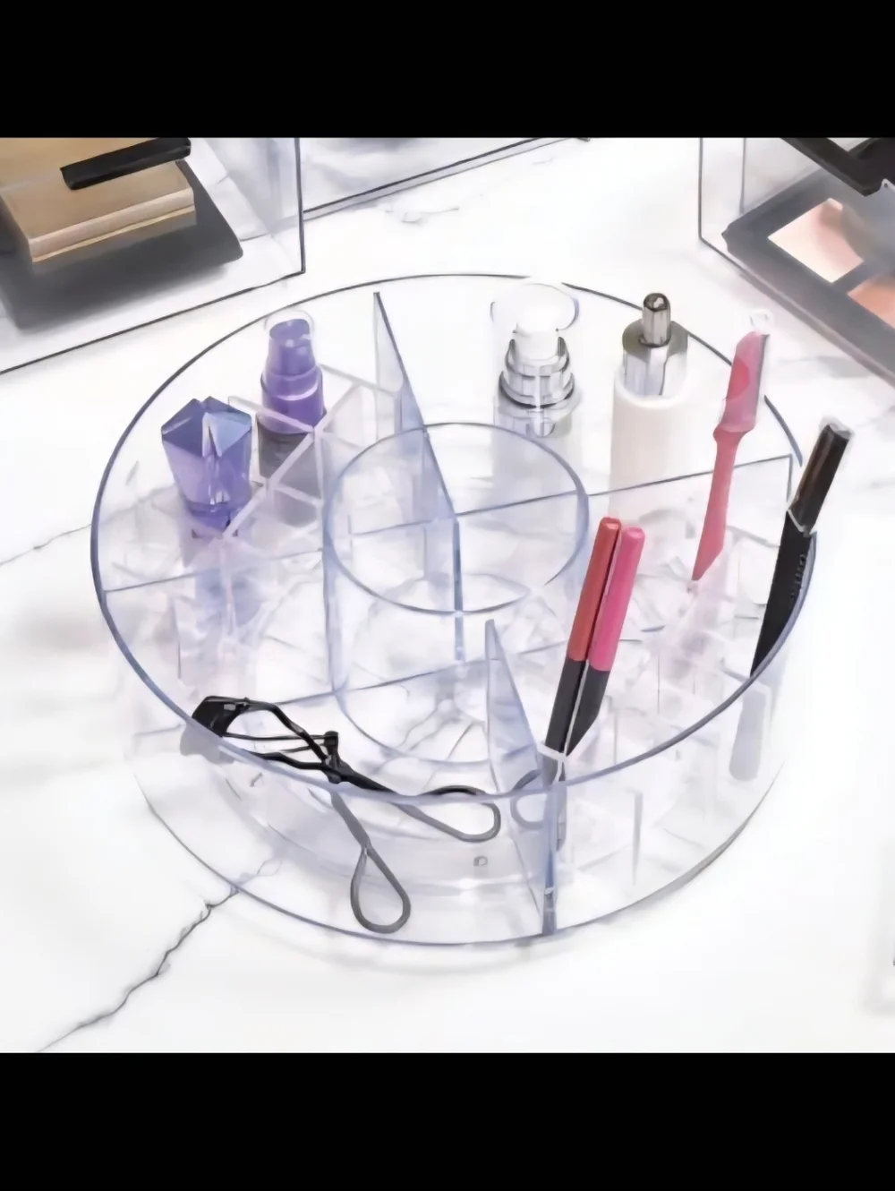 Clear Rotating Circle Storage Organizer